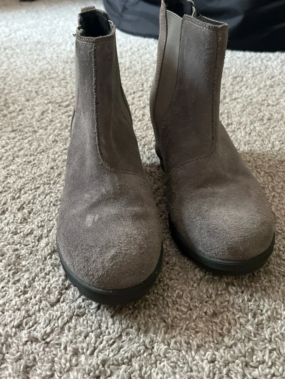Sorel Kids Gray Suede Chelsea Booties